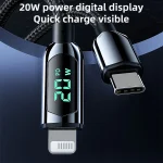 Mutural Li-CC001 1.2m PD20W Digital Display USB-C / Type-C to 8 Pin Charging Data Cable - Image 4