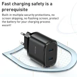 Yesido YC54 Dual USB-C / Type-C Travel Charger with 1m USB-C / Type-C to 8 Pin Cable, EU Plug, YC54 - Image 5