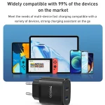 Yesido YC54 Dual USB-C / Type-C Travel Charger with 1m USB-C / Type-C to 8 Pin Cable, EU Plug, YC54 - Image 8
