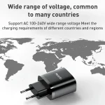 Yesido YC54 Dual USB-C / Type-C Travel Charger with 1m USB-C / Type-C to 8 Pin Cable, EU Plug, YC54 - Image 9