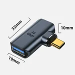 10 Gbps USB Female to USB-C/Type-C Male Magnetic Side Bend Charging Adapter, Side Bend (Grey), Side Bend (Silver) - Image 2