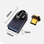 10 Gbps USB Female to Type-C Male Magnetic Magnetic Medium Elbow Charging Adapter - Image 2