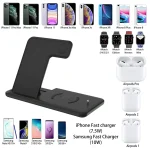 Q20 4 In 1 Wireless Charger Charging Holder Stand Station with Adapter For iPhone / Apple Watch / AirPods, Support Dual Phones Charging, Wireless Charger with Adapter - Image 8