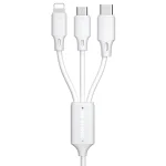 WK WDC-103 3A 3 In 1 8 Pin + Micro USB + Type-C / USB-C Fullspeed Pro Charging Data Cable, Length: 1.15m
