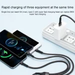 100W 6A Type-C to 8 Pin+Type-C+Micro USB Charging Data Cable, 1.3m - Image 4