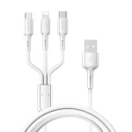 Yesido CA41 5A USB to 8 Pin + Micro + USB-C / Type-C Charging Cable, Length: 1m, CA41 (White), CA41 (Black)