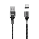 REMAX RC-158m 3A USB to Micro USB Interface Charging + Transmission Magnetic Attraction Polyester Two-color Braided Data Cable, Cable Length: 1m, Micro USB