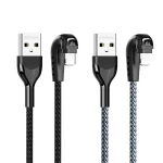 REMAX RC-177i Heymanba II 2.1A USB to 8 Pin 180 Degrees Elbow Zinc Alloy Braided Gaming Data Cable, Cable Length: 1m, RC-177i - Image 2