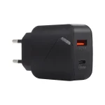 LZ-819A+C QC3.0 USB + PD 18W USB-C / Type-C Interfaces Travel Charger with Indicator Light, EU Plug, EU Plug