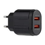 LZ-022 5V 2.4A Dual USB Ports Travel Charger, EU Plug