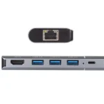 6 in 1 USB 2.0 x 3 + HDMI + RJ45 + 8 Pin Female Charging Port to 8 Pin Male Multi-function Dock Station Adapter - Image 3