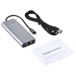 6 in 1 USB 2.0 x 3 + HDMI + RJ45 + 8 Pin Female Charging Port to 8 Pin Male Multi-function Dock Station Adapter - Image 4