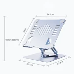 R-JUST HZ39 Triangular Swivel Lift Laptop Stand, HZ39 Grey, HZ39 Silver - Image 2