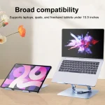 R-JUST HZ39 Triangular Swivel Lift Laptop Stand, HZ39 Grey, HZ39 Silver - Image 5