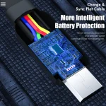 ROCK S5 2A Micro USB Charging + Data Synchronization TPE Flat Shape Data Cable, Cable Length: 1m, Micro - Image 5