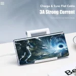 ROCK S5 2A Micro USB Charging + Data Synchronization TPE Flat Shape Data Cable, Cable Length: 1m, Micro - Image 7