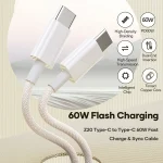 ROCK Z20 1m PD60W USB-C / Type-C to USB-C / Type-C Fast Charging Data Cable - Image 2