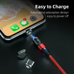 1m 3A Output 3 in 1 USB to 8 Pin + USB-C / Type-C + Micro USB 540 Degree Rotating Magnetic Data Sync Charging Cable, 1m 3 in 1 - Image 7