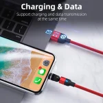 2m 3A Output 3 in 1 USB to 8 Pin + USB-C / Type-C + Micro USB 540 Degree Rotating Magnetic Data Sync Charging Cable, 2m 3 in 1 - Image 4