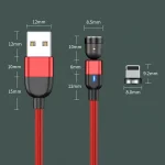 1m 3A Output USB to 8 Pin 540 Degree Rotating Magnetic Data Sync Charging Cable, 1m 8 Pin - Image 2
