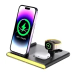 C27 15W 4 in 1 Foldable Magnetic Wireless Charger with Ambient Light, C27
