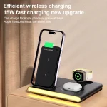 C27 15W 4 in 1 Foldable Magnetic Wireless Charger with Ambient Light, C27 - Image 3