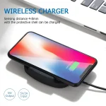 QK11 10W ABS + PC Fast Charging Qi Wireless Charger Pad, QK11 Black, QK11 Gold, QK11 Blue - Image 4