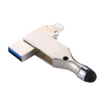 RQW-10E 2 in 1 USB 2.0 & 8 Pin 64GB Flash Drive with Stylus Pen, for iPhone & iPad & iPod & Most Android Smartphones & PC Computer - Image 2