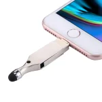 RQW-10E 2 in 1 USB 2.0 & 8 Pin 128GB Flash Drive with Stylus Pen, for iPhone & iPad & iPod & Most Android Smartphones & PC Computer - Image 4
