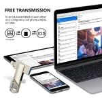 RQW-10F 2 in 1 USB 2.0 & 8 Pin 128GB Keychain Flash Drive - Image 5