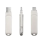 RQW-10X 3 in 1 USB 2.0 & 8 Pin & USB-C / Type-C 64GB Flash Drive, for iPhone & iPad & iPod & Most Android Smartphones & PC Computer - Image 2