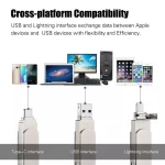 RQW-10X 3 in 1 USB 2.0 & 8 Pin & USB-C / Type-C 64GB Flash Drive, for iPhone & iPad & iPod & Most Android Smartphones & PC Computer - Image 5