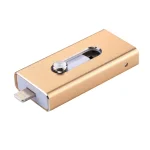 RQW-02 3 in 1 USB 2.0 & 8 Pin & Micro USB 32GB Flash Drive(Gold) - Image 2