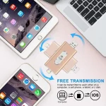 RQW-02 3 in 1 USB 2.0 & 8 Pin & Micro USB 32GB Flash Drive(Blue) - Image 7