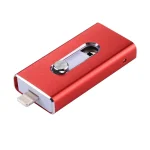 RQW-02 3 in 1 USB 2.0 & 8 Pin & Micro USB 32GB Flash Drive(Red) - Image 2