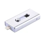RQW-02 3 in 1 USB 2.0 & 8 Pin & Micro USB 64GB Flash Drive(Silver) - Image 2