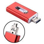 RQW-02 3 in 1 USB 2.0 & 8 Pin & Micro USB 128GB Flash Drive(Red) - Image 3