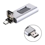 easyflash RQW-01B 3 in 1 USB 2.0 & 8 Pin & Micro USB 32GB Flash Drive(Silver) - Image 3