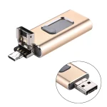 easyflash RQW-01B 3 in 1 USB 2.0 & 8 Pin & Micro USB 64GB Flash Drive(Gold) - Image 3