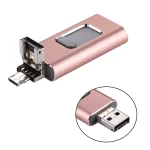easyflash RQW-01B 3 in 1 USB 2.0 & 8 Pin & Micro USB 64GB Flash Drive(Rose Gold) - Image 3