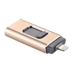 easyflash RQW-01B 3 in 1 USB 2.0 & 8 Pin & Micro USB 128GB Flash Drive(Gold) - Image 2