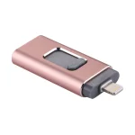 easyflash RQW-01B 3 in 1 USB 2.0 & 8 Pin & Micro USB 128GB Flash Drive(Rose Gold) - Image 2