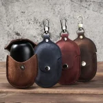 CF1109 For Galaxy Buds Crazy Horse Texture Clamshell Earphone Protective Leather Case with Hook, For Galaxy Buds - Image 2