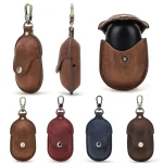 CF1109 For Galaxy Buds Crazy Horse Texture Clamshell Earphone Protective Leather Case with Hook, For Galaxy Buds - Image 3