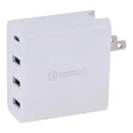 A3P 3A Max Output USB-C / Type-C + QC3.0 + Dual USB 4 Ports Wall Travel Charger, US Plug