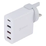 A3P 3A Max Output USB-C / Type-C + QC3.0 + Dual USB 4 Ports Wall Travel Charger, UK Plug