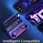 A9 TWS CVC8.0 and DSP Dual Noise Cancelling Bluetooth Earphone with Magnetic Charging Box & LED Digital Display, Support Touch & HD Call & Siri & Power Bank, A9 - Image 11