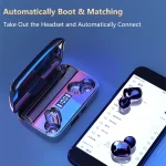 A9 TWS CVC8.0 and DSP Dual Noise Cancelling Bluetooth Earphone with Magnetic Charging Box & LED Digital Display, Support Touch & HD Call & Siri & Power Bank, A9 - Image 9