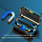 F9-5C Four-bar Breathing Light + Digital Display Noise Reduction Bluetooth Earphone with Hand Strap, F9-5C Four-bar Light with Strap Black, F9-5C Four-bar Light with Strap White - Image 11