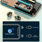 F9-5C Four-bar Breathing Light + Digital Display Noise Reduction Bluetooth Earphone with Hand Strap, F9-5C Four-bar Light with Strap Black, F9-5C Four-bar Light with Strap White - Image 5